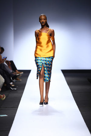 ARCHES GEOMETRIC JACQUARD SILK SKIRT