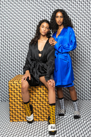 OVAL SILK CHARMEUSE ROBE