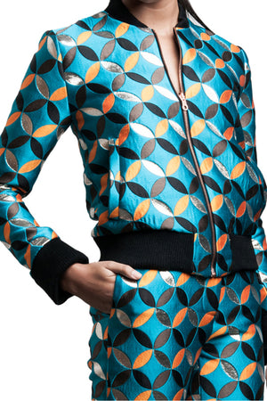 DOME REVERSIBLE JACQUARD SILK TWILL BOMBER JACKET