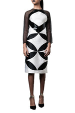 Load image into Gallery viewer, ELLIPSE SILK WOOL PATENT LEATHER DRESS
