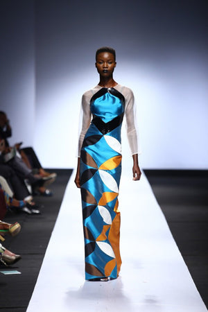 ELLIPSE JACQUARD SILK TWILL GOWN