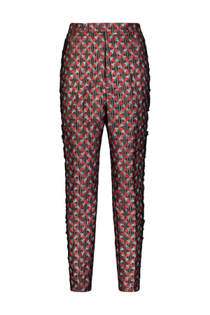 Washington Roberts Suit Tafawa Pant in Edo Dancers geometric print - Womens ankle length skinny Trousers