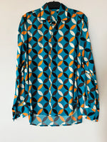 Load image into Gallery viewer, CLAES SILK CHARMEUSE LONG SLEEVE SHIRT - SIGNATURE PRINT
