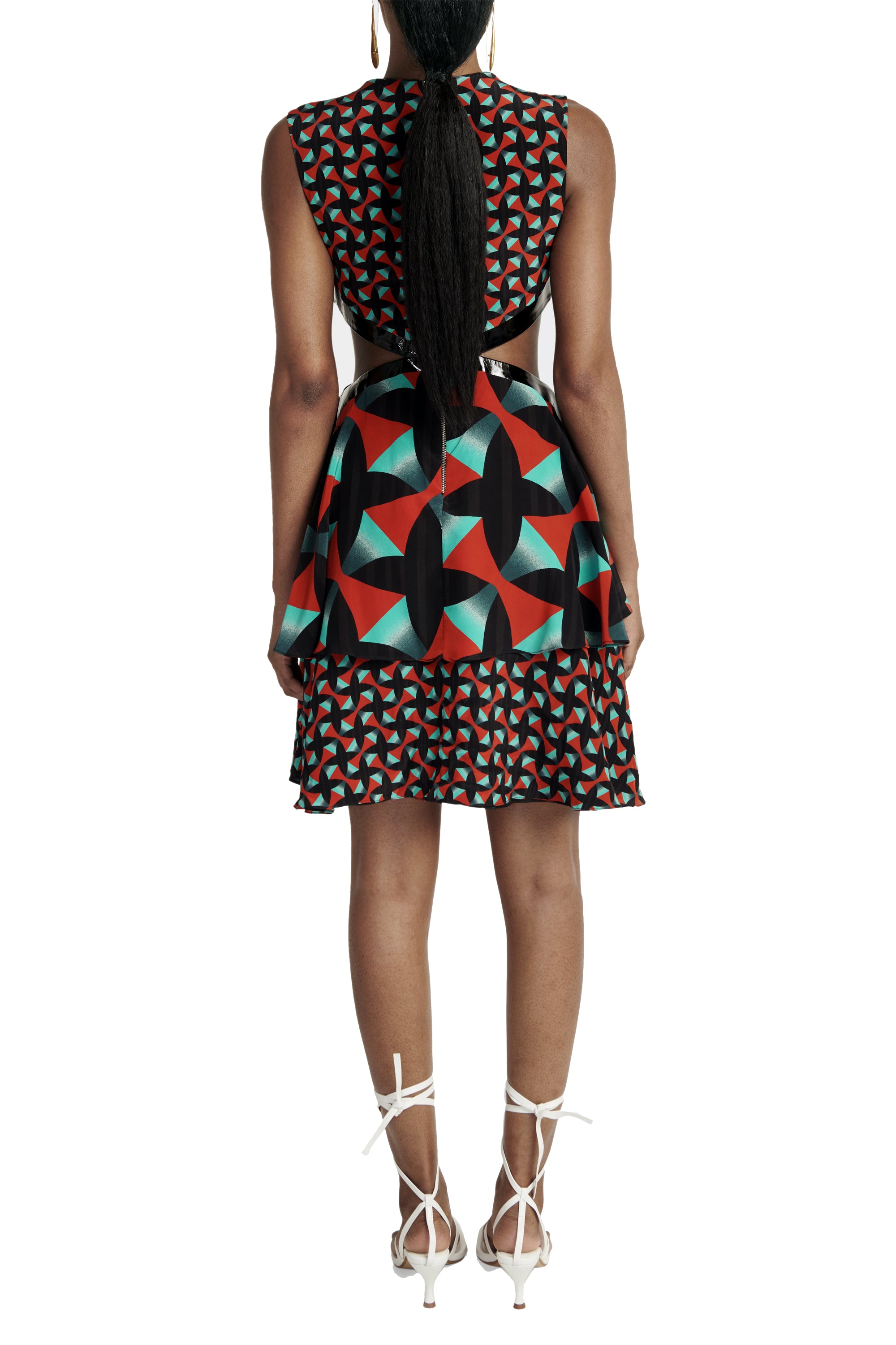 DODE PRINTED SILK & LAMBSKIN PATENT LEATHER DRESS 6 DODE PRINTED SILK & LAMBSKIN PATENT LEATHER DRESS 6