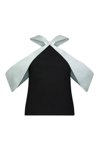 Washington Roberts Kite Blouse in Wool Crepe and Silk - Alter Neck top
