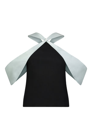 Washington Roberts Kite Blouse in Wool Crepe and Silk - Alter Neck top
