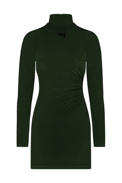 OCTA STRETCH VELVET MINI DRESS EVERGREEN / M OCTA STRETCH VELVET MINI DRESS EVERGREEN / M