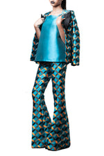 Load image into Gallery viewer, CATALAN GEOMETRIC JACQUARD SILK TWILL PANT
